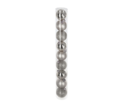 XMAS BALLS 9PCS 60MM SILVER