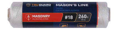  Tru Guard Twisted Nylon Mason Line #18 260 Foot White 1 Roll 642341