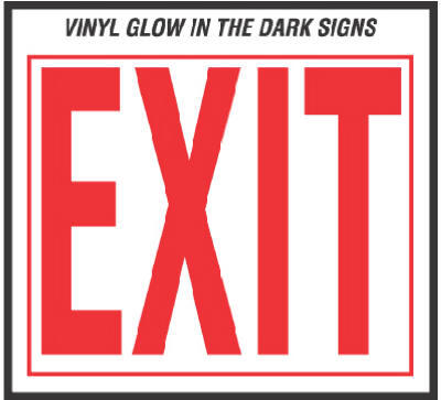  Hy-Ko  Vinyl Glow In The Dark Exit Sign Red And White 1 Each EE-3