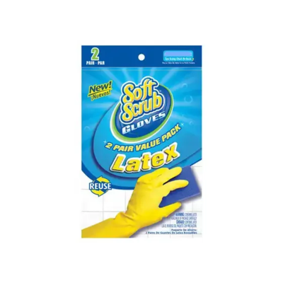  Soft Scrub  Reusable Premium Latex Gloves  2 Pack 12321-26