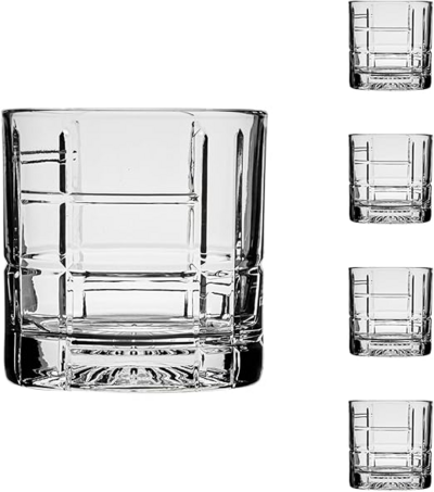 ROCKS GLASS SET 4PC 12OZ TRAZE