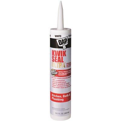 Dap kwik Siliconized Kitchen Bath Sealant 10.1 Oz White 1 Each 7079818897