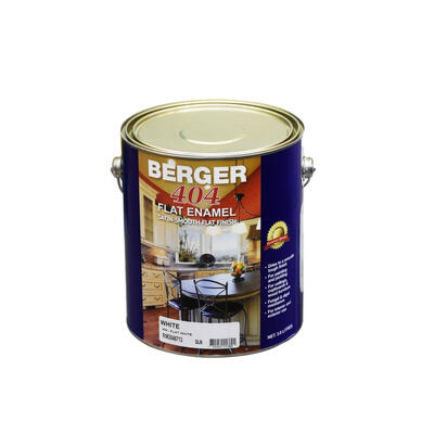 Berger 404 Emulsion Flat Enamel White 1 Gallon P113468