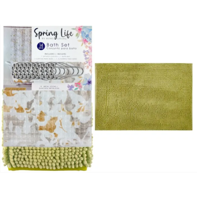 SHOWER CURTAIN W/ BATH MAT