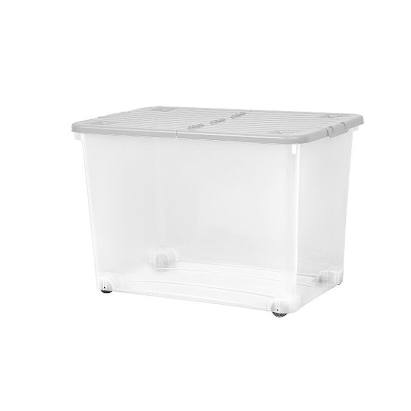 Wham Storage Box W/ Wheels 80 Lit Clear 1 Each 15432