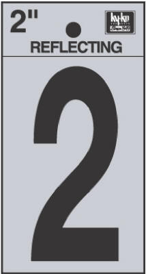 Hy-Ko Reflective Number 2 1 Inch  Black  1 Each RV-15/2