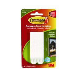 3M Command  Large Picture Hanging Strips 8 Pack White 1 Each 17206-ES: $23.10