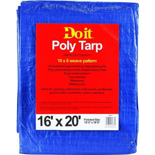  Do It Best Medium Duty Poly Tarp 16x20 Foot  Blue  1 Each 700517