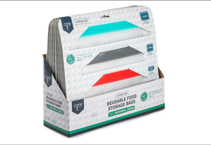 FOOD STORAGE BAG 4PC REUSABLE