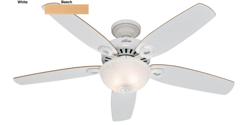 Hunter Fan Ceiling Builders Deluxe 52 Inch White 1 Each HU-50570
