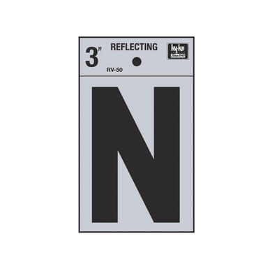  Hy-Ko Reflective Letter N 3 Inch  1 Each RV-50/N