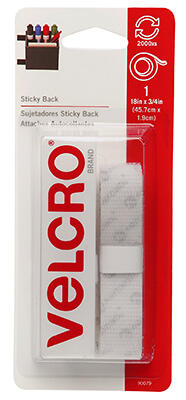  Velcro  Sticky Back  #18x3/4 Inch  White 1 Each 90079