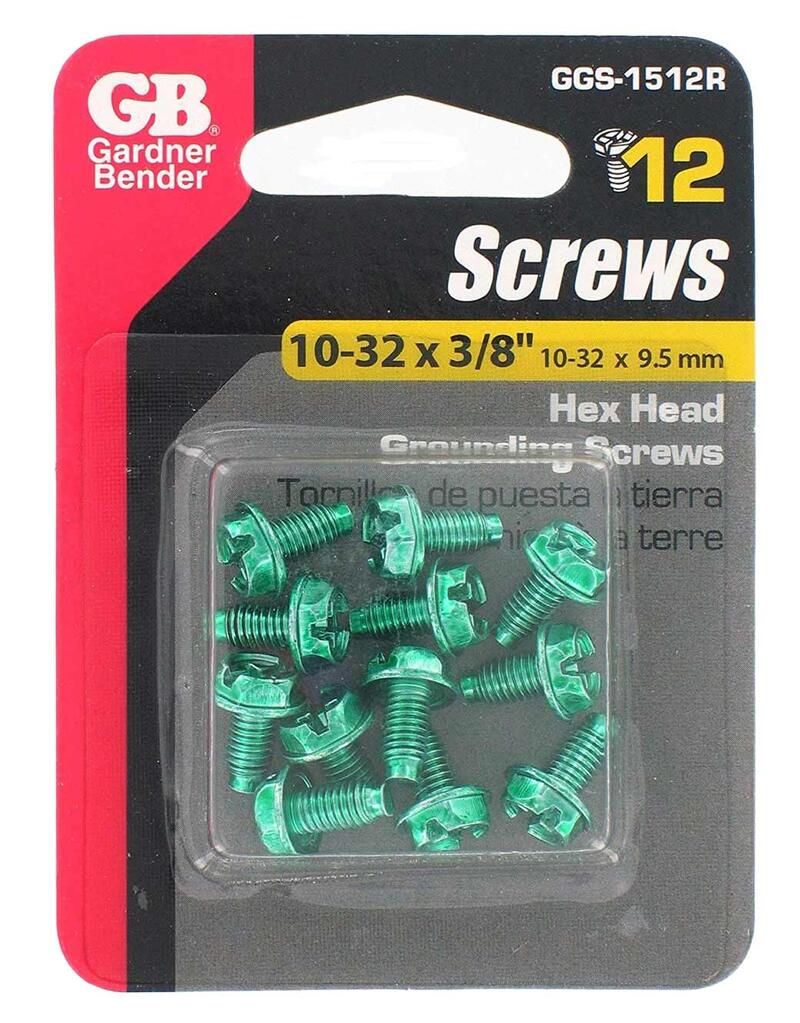 Gb Electric Grounding Screw 3/8 Inch 12 Pack GGS-1512R