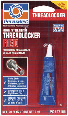  Permatex High Strength Threadlocker 0.20 Ounce  Red 1 Each 27100