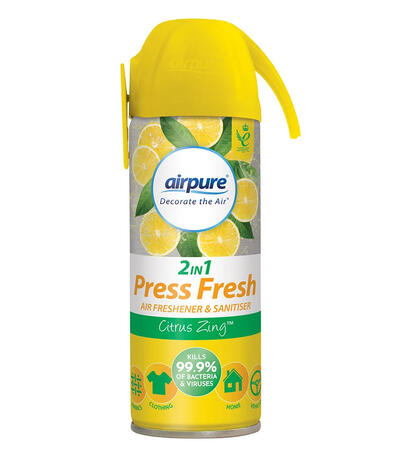  Airpure  Press Fresh 2 in 1 180ml Citrus Zing  1 Each PF2IN1-083CZ