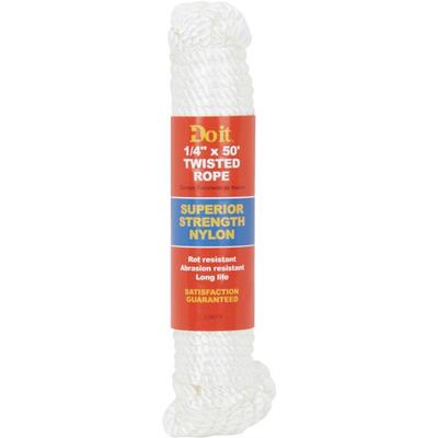  Do It Best Twisted Packaged Rope 1/4 Inchx50 Foot  White 1 Each 729019