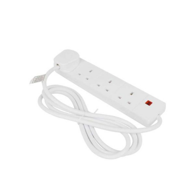  CED Trailing Socket 4 Gang Rubber 13A White 1 Each CEDTS4313M