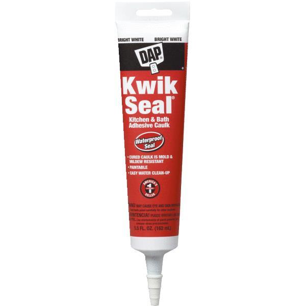 Dap Kwik Seal Kitchen and Bath Adhesive Caulk 5.5 Ounce 1 Each 18001