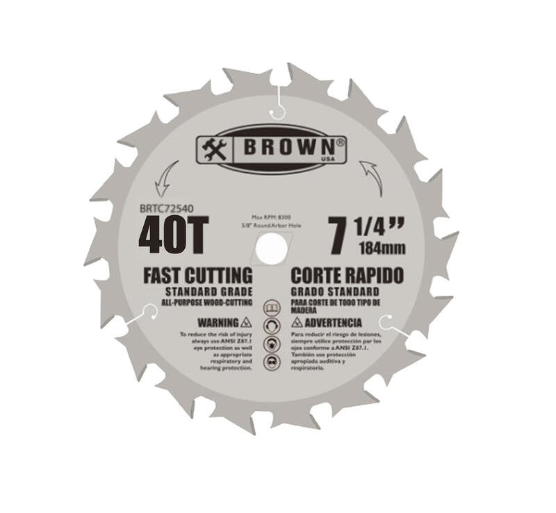  Brown USA Carbide Tip Blade 40 Teeth  7-1/4 Inch  1 Each BRTC72540