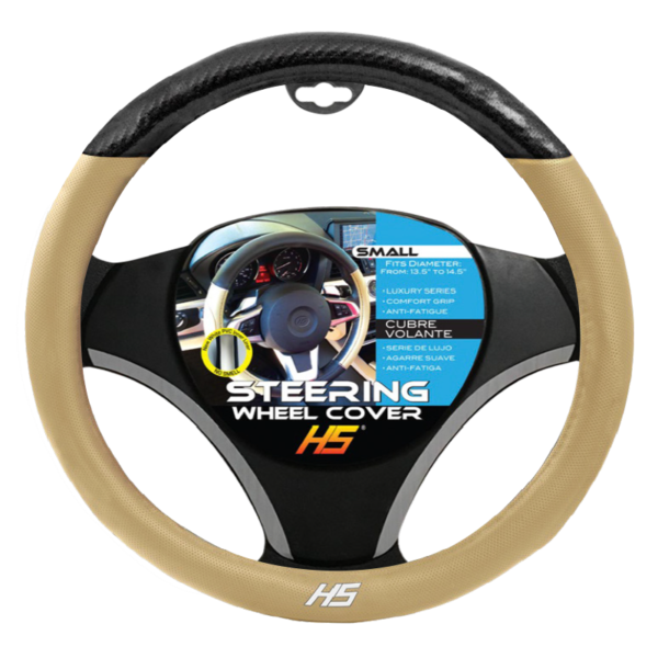 STEERING WHEEL COVER BLK/TAN
